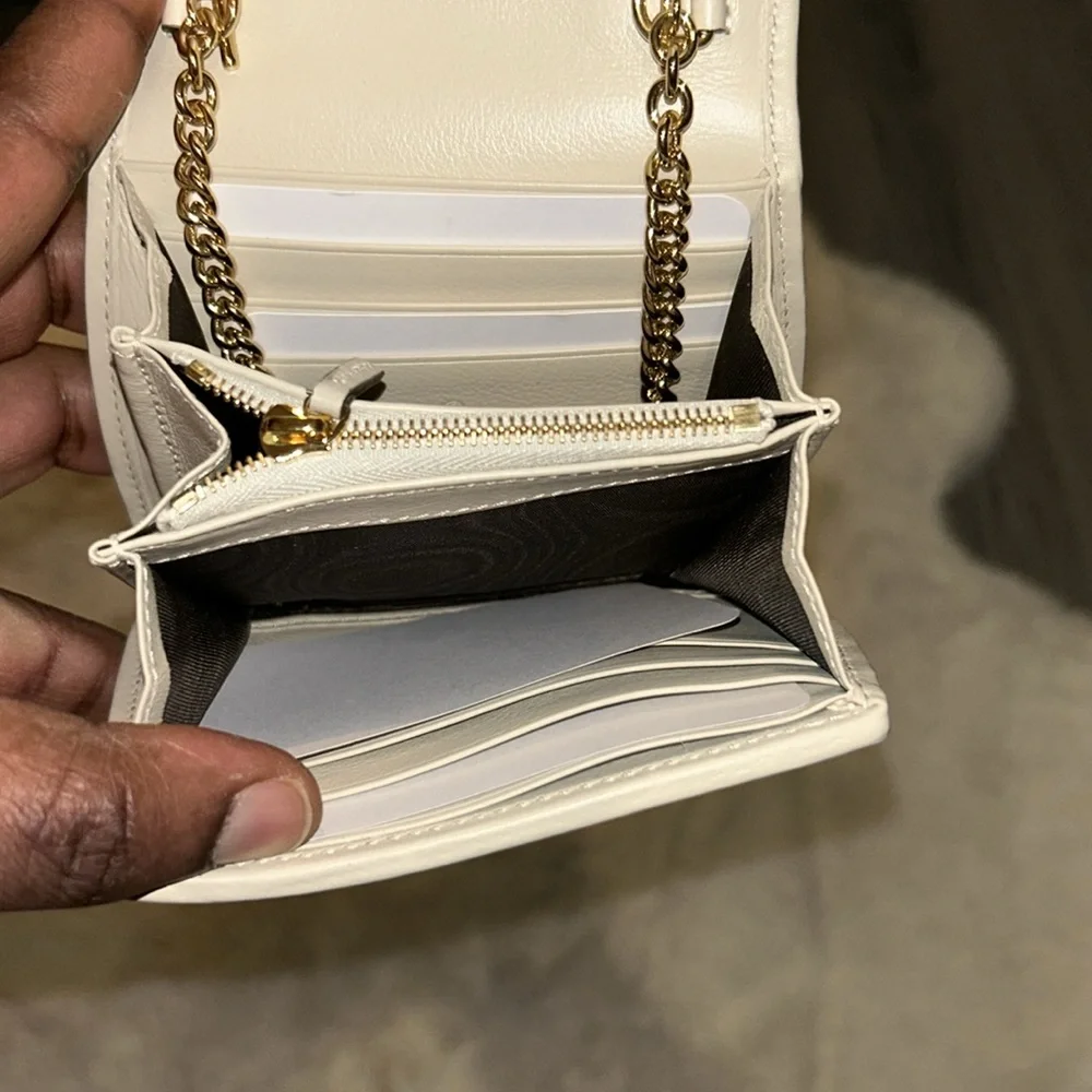 Roxy Calfskin Medium Blondie Chain Wallet Mystic White - Picture 5 of 8